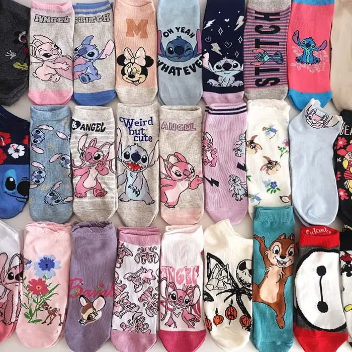 15 paires de chaussettes courtes à thème Disney pour femmes
