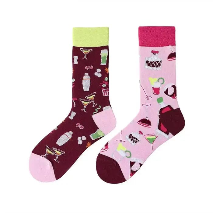 Chaussettes de Noël originales AB, mode européenne et américaine pour hommes et femmes - Chaussettes en coton colorées tendance avec design moyen et haut