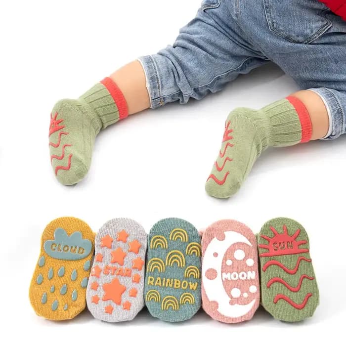 5 paires de chaussettes de sol en tricot mignonnes et décontractées