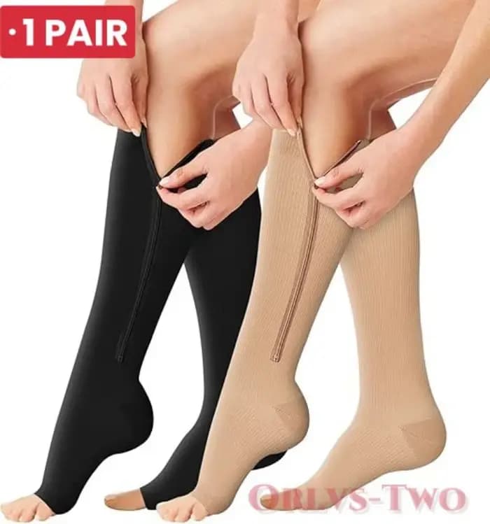 Chaussettes de Compression à fermeture éclair pour hommes et femmes