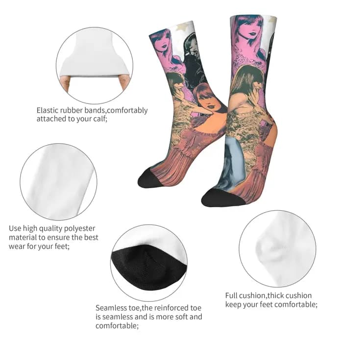 Adultes hommes chaussettes 2025 nouveau The Eras Tour chanteur Taylor-r
