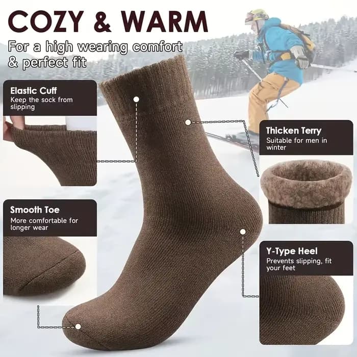Chaussettes de neige en velours d'hiver pour hommes