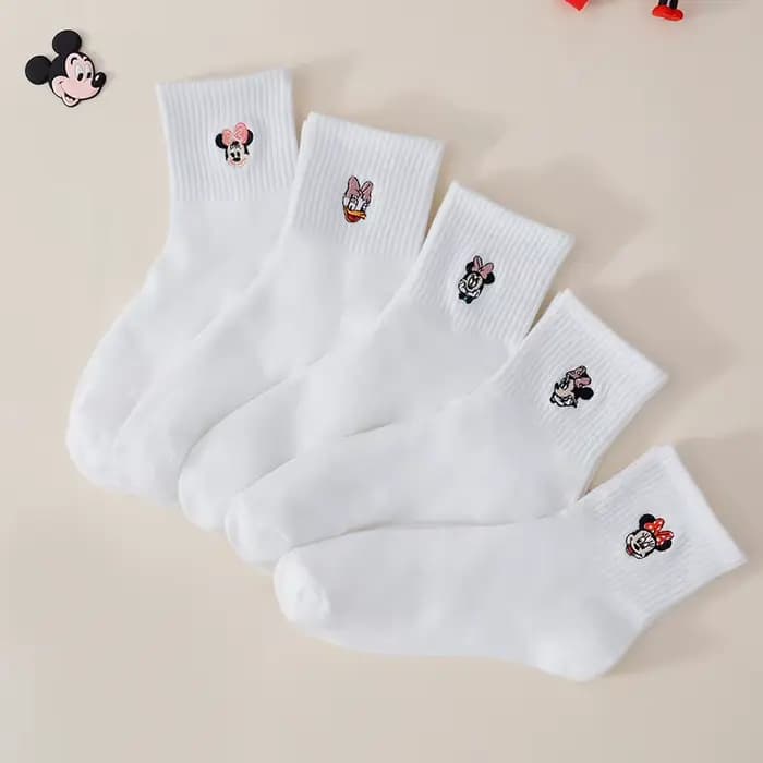 5 paires de chaussettes blanches à la mode et mignonnes pour femmes
