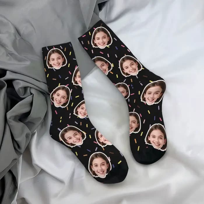 Chaussettes personnalisées en forme de visage