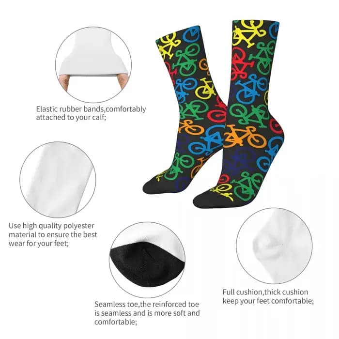 Chaussettes imprimées sans couture arc-en-ciel pour hommes
