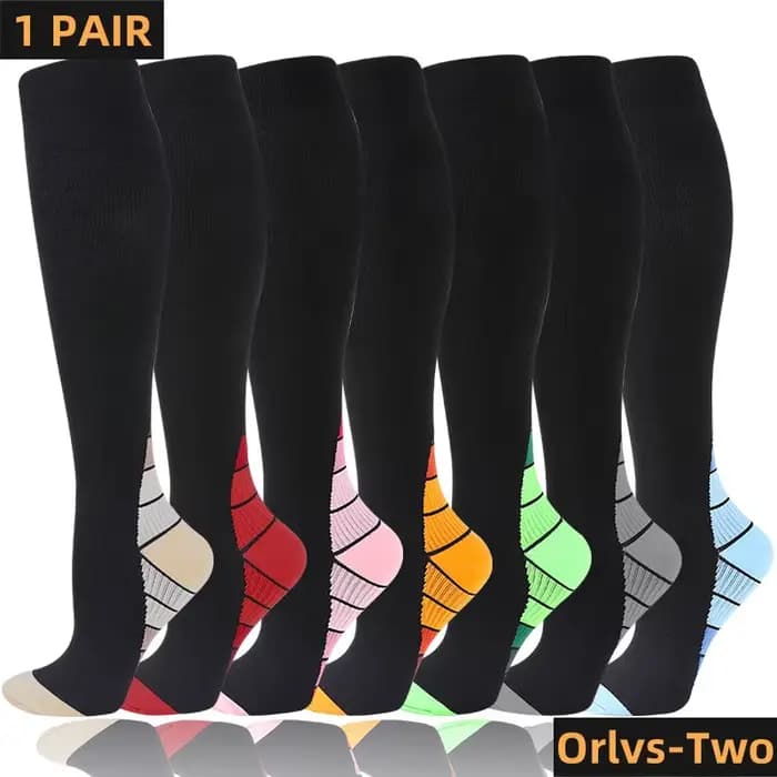 Chaussettes de compression unisexes pour hommes et femmes, chaussettes de sport en plein air, longue ULdiabétique, fitness, mollet, muscle, YS1009