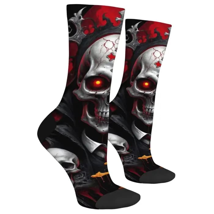 Croix crâne mode hommes chaussettes Harajuku Style rétro fou rue Hip Hop heureux