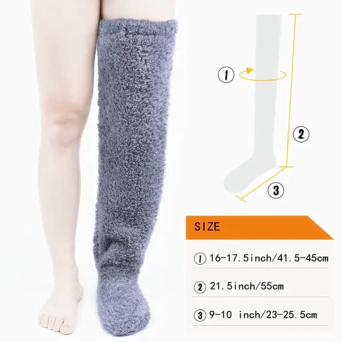 Hiver épaissir chaud femmes flou cuisse genou chaussettes hautes longues jambières Teddy peluche femmes polaire moelleux sur le genou chaussettes