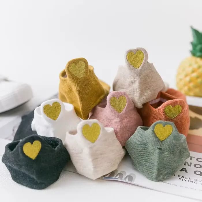 5 paires de chaussettes en forme de cœur pour femmes