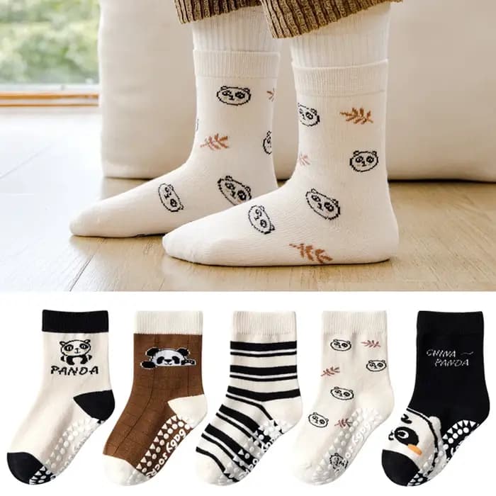 5 paires de chaussettes antidérapantes pour enfants