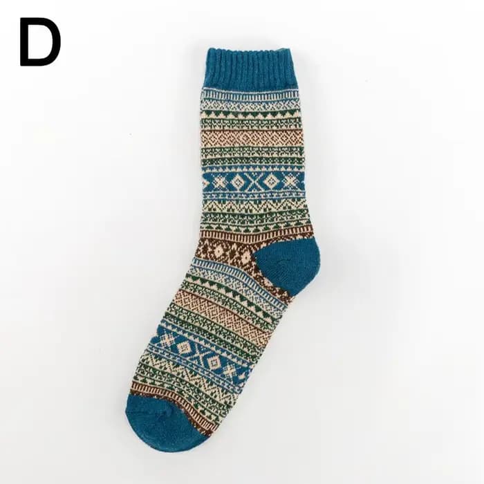 Chaussettes thermiques en laine optique de style ethnique pour hommes, chaussettes en coton vintage, chaussettes d'hiver chaudes, chaussettes d'équipage en tricot, Noël, Gi, P7F1
