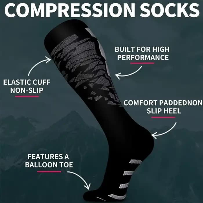 1/3/6 paires de bas de Compression de Sport