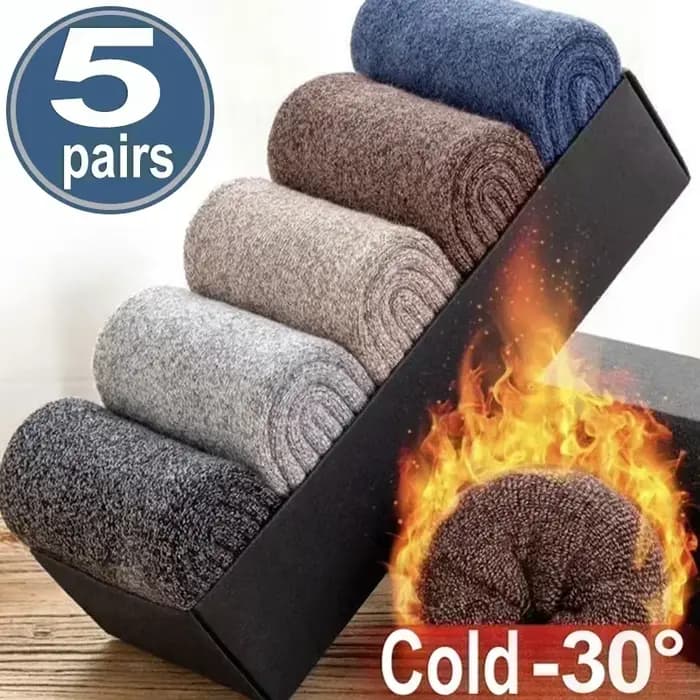 Chaussettes en laine mérinos pour hommes, chaussettes super optiques, chaussettes en cachemire antigel décontractées, haute qualité, Harajuku, rétro, neige, chaud, hiver, 5 paires