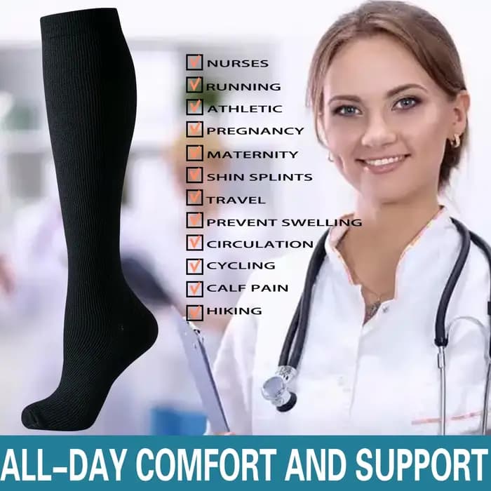 6 paires de chaussettes de Compression de couleur unie