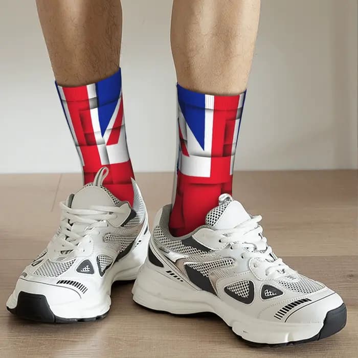 Chaussettes personnalisées drapeau Union Jack du royaume-uni pour hommes et femmes