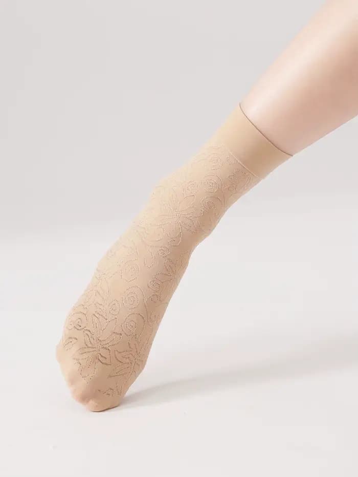 5 paires de chaussettes fines mi-mollet à motifs jacquard pour femmes