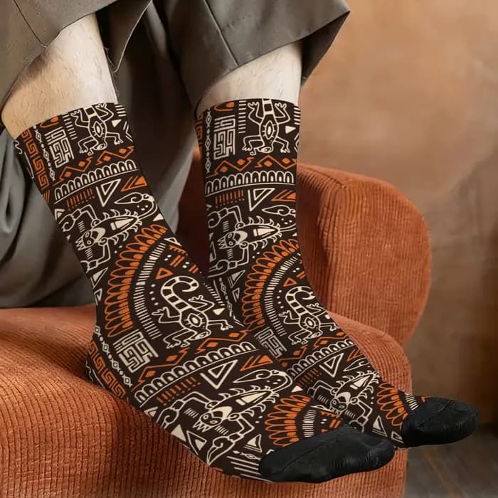 Chaussettes ethniques style aztèque