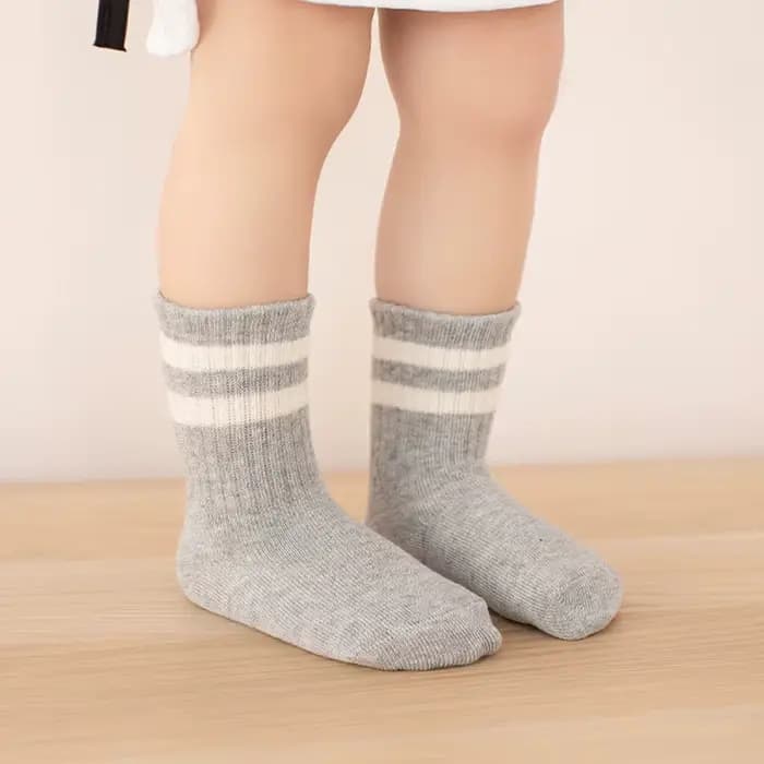 Chaussettes de Sport blanches et noires pour enfants