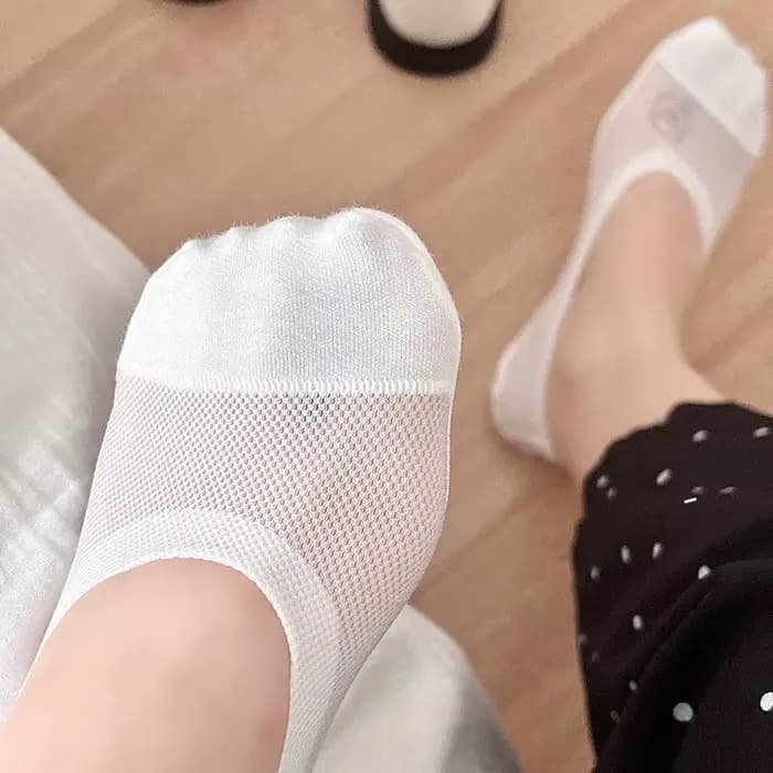 Chaussettes bateau respirantes à fond en coton solide pour femmes