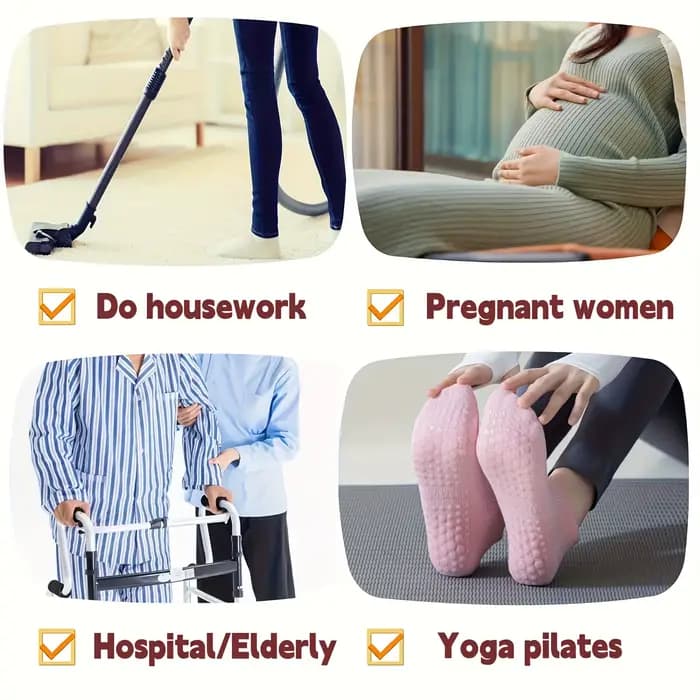 3 paires de chaussettes Pilates à poignée pour femmes