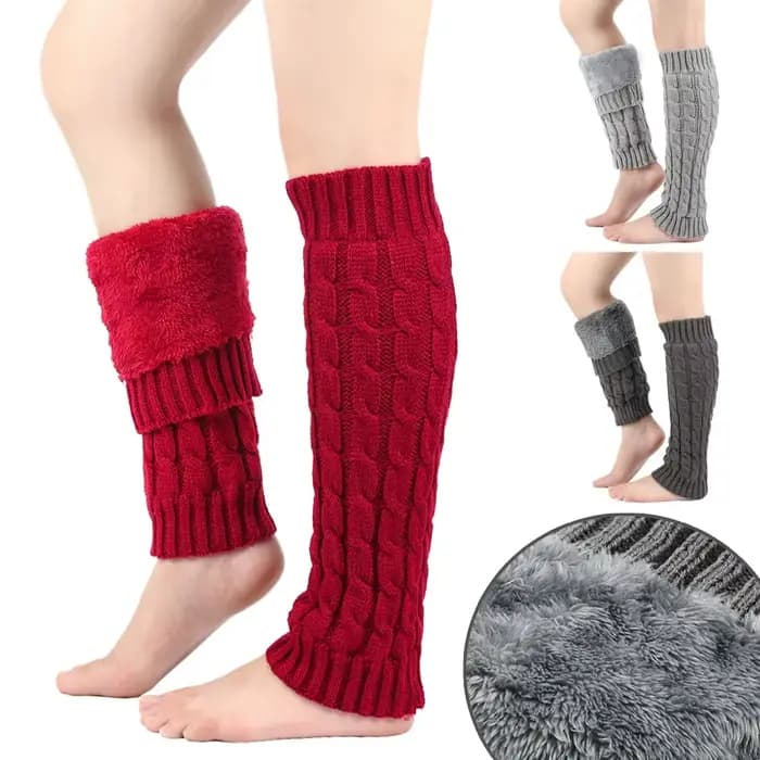 Jambières polaires couvre-bottes pour femmes hiver chaud laine tricoté jambe chaussettes Crochet tas chaussette bottes
