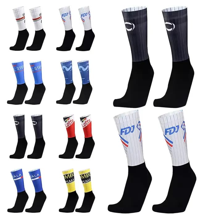 Team Pro Aero Bike 2024 chaussettes sans couture anti-dérapant route