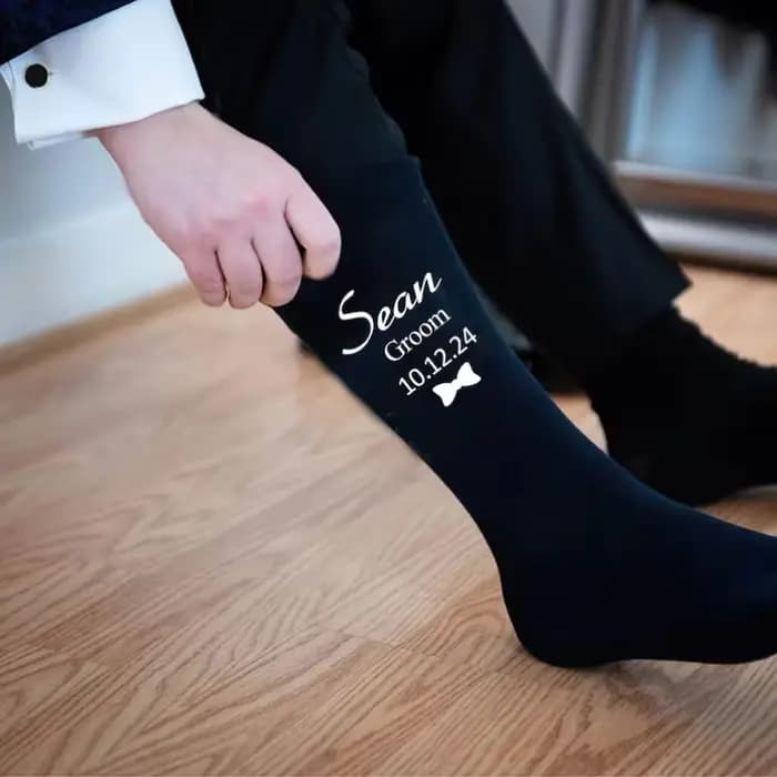 Chaussettes de mariage personnalisées, meilleur homme, marié et page, chaussettes amusantes pour garçon, cadeau personnalisé pour articles de mariage, fournitures de fêtes, décoration de proposition