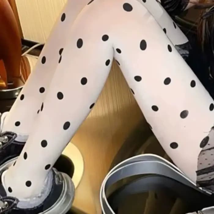 Y2k – collants à pois pour filles et femmes