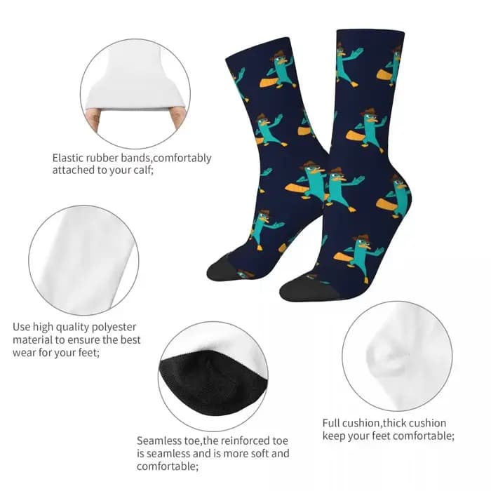 Perry The Platypus chaussettes Harajuku bas de haute qualité toutes saisons