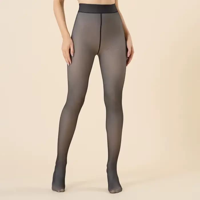 Bas thermiques femmes collants doublés polaire chaud hiver taille haute
