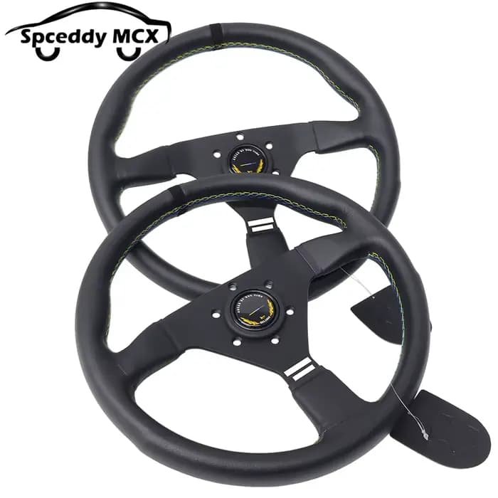 Série GM Style de liaison 13 pouces 320mm 14 pouces 350mm volant de course JDM plat en cuir véritable volant de Sport de voiture