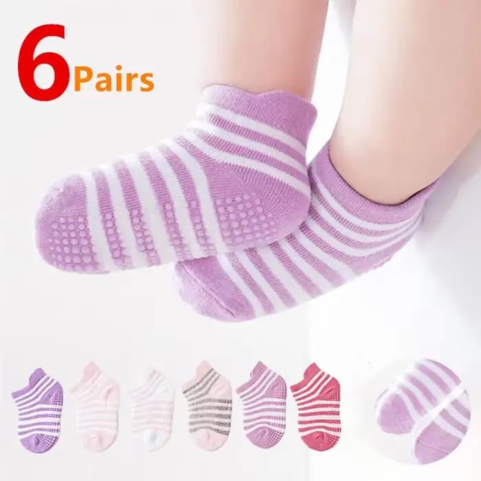 Lot de 6 paires de chaussettes coordonnantes en coton pour bébé garçon et fille