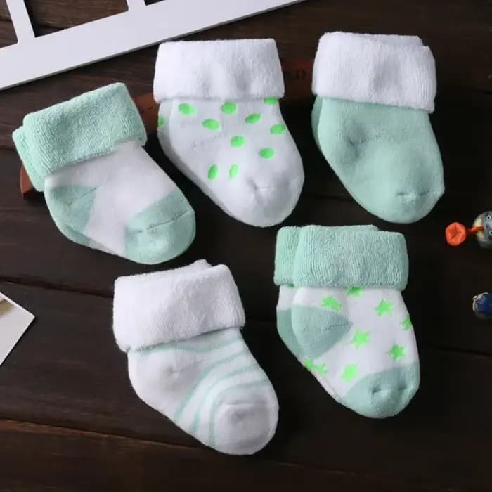 Chaussettes unisexes coordonnantes en coton pour bébé garçon et fille