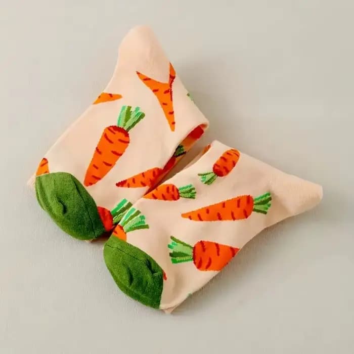 1/2 paires de chaussettes tricotées en coton à col rond
