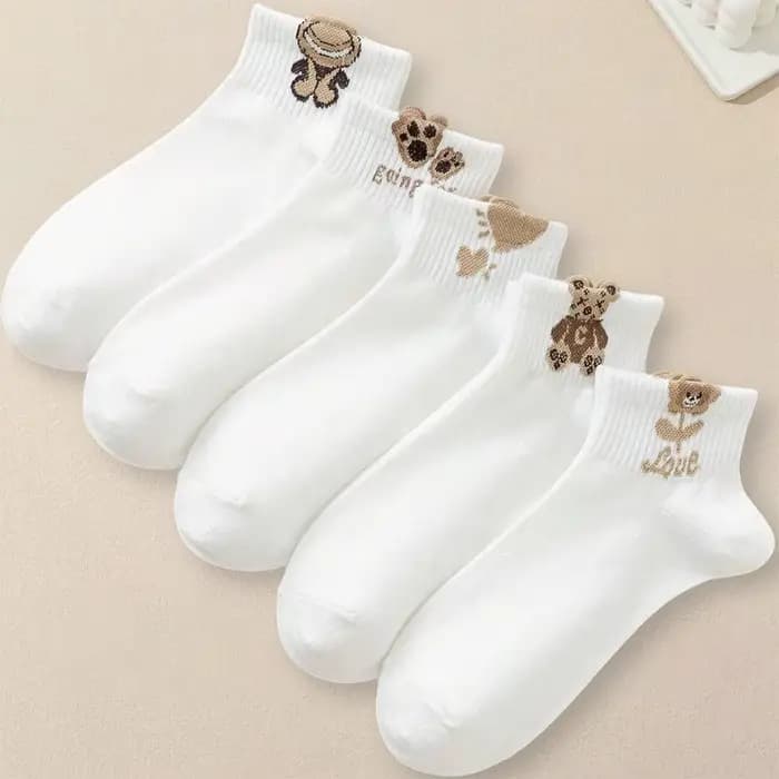 Chaussettes de rinçage à motifs d'ours en peluche de dessin animé pour femmes