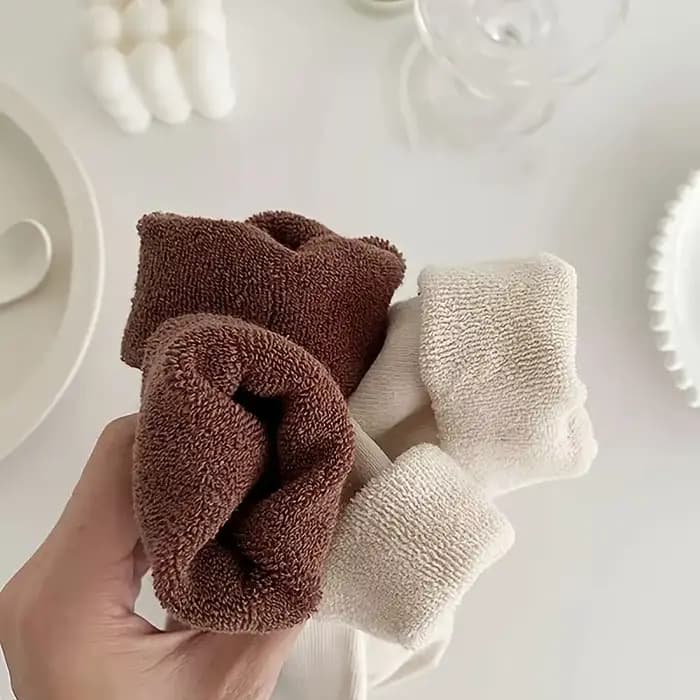 5 paires de chaussettes thermiques mi-tube épaisses