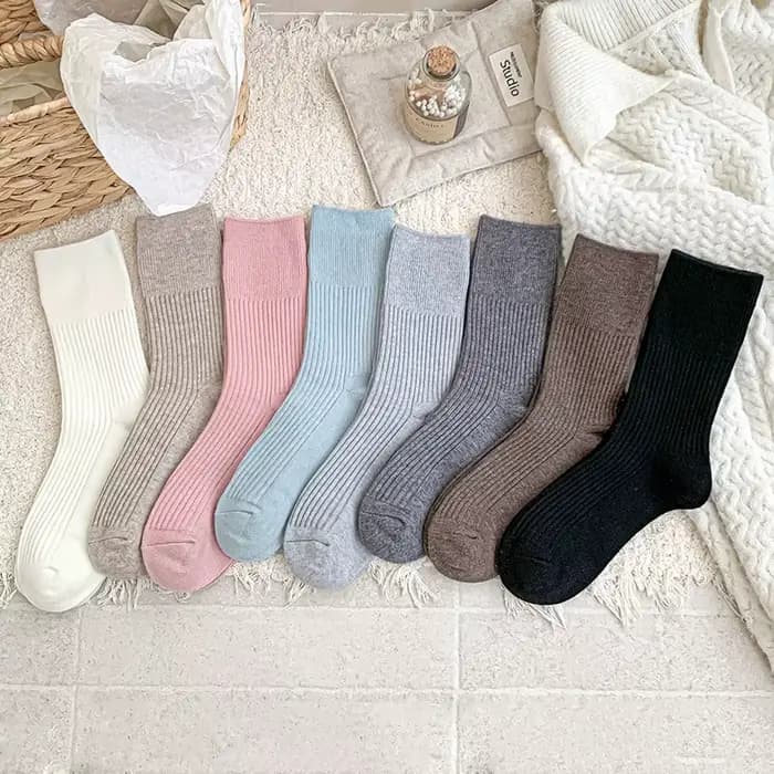 Chaussettes pour femmes Style coréen nouveau rayé Simple longues