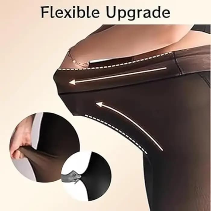 Leggings doublés en polaire magique pour femme – Collants façonnants à une couture avec bande de compression et conception de taille anti-rayures pour l'hiver chaud