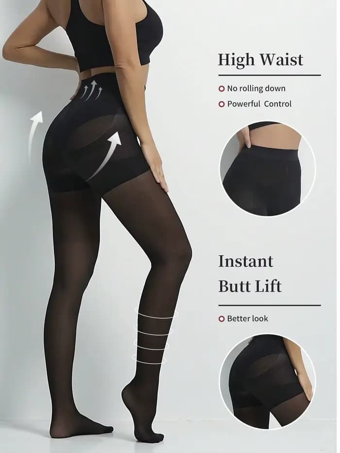 1/2 Paires Nouveauté 2026 Collants sculptants taille haute pour femme