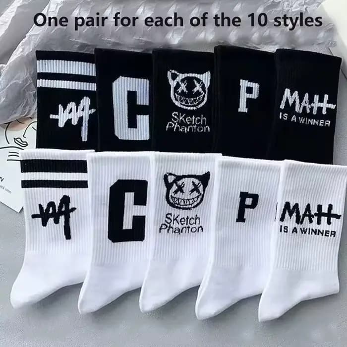 CHRLEISURE chaussettes hommes mode tout-match étudiant mi-tube
