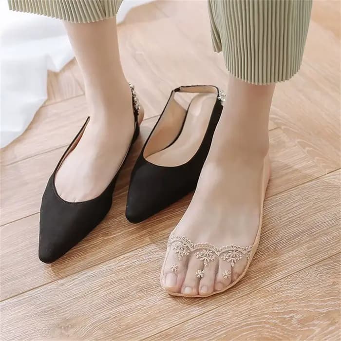 Chaussettes Jacquard Ajourées Transparentes pour Femme