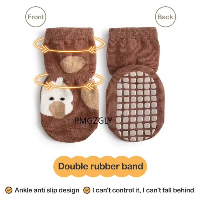 Chaussures de marche pour bébés, chaussettes de sol antidérapantes à fond souple, pour garçons et filles, 2 à 5 paires