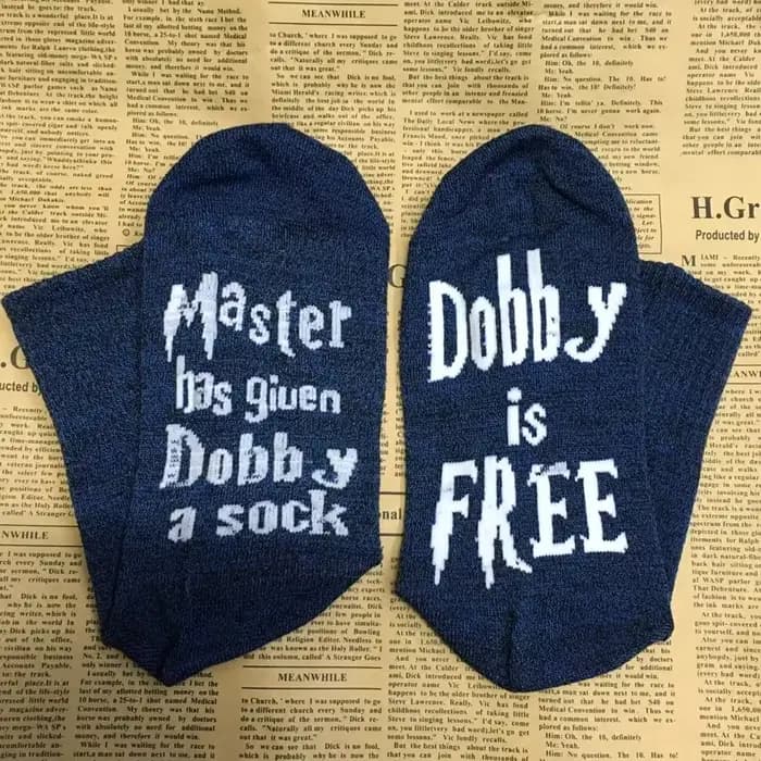 Chaussettes fantaisie unisexes « Le Maître a offert à Dobby une chaussette