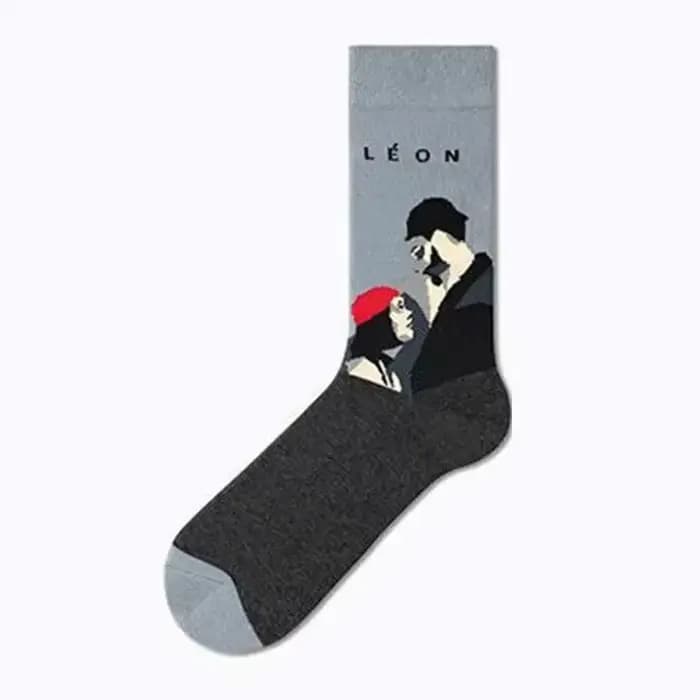 Van Gogh série chaussettes célèbre peinture style européen et américain dessin animé hommes et femmes en tube dessin animé coton chaussettes
