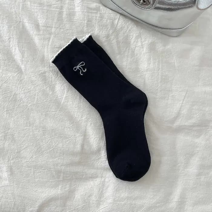 3 paires de chaussettes en coton style ballet avec nœud en dentelle pour femme