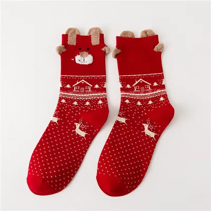 Chaussettes de Noël épaisses en coton doux pour femmes