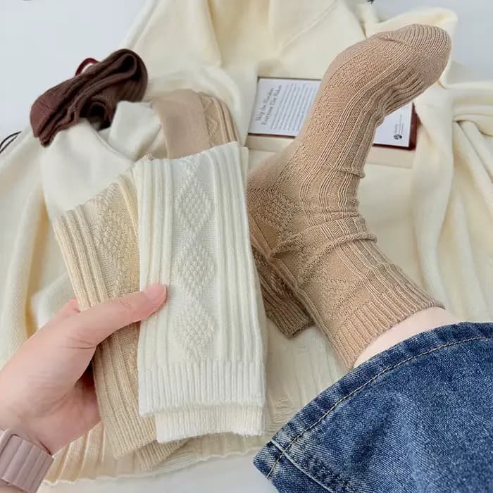 5 paires de chaussettes en laine pour femmes