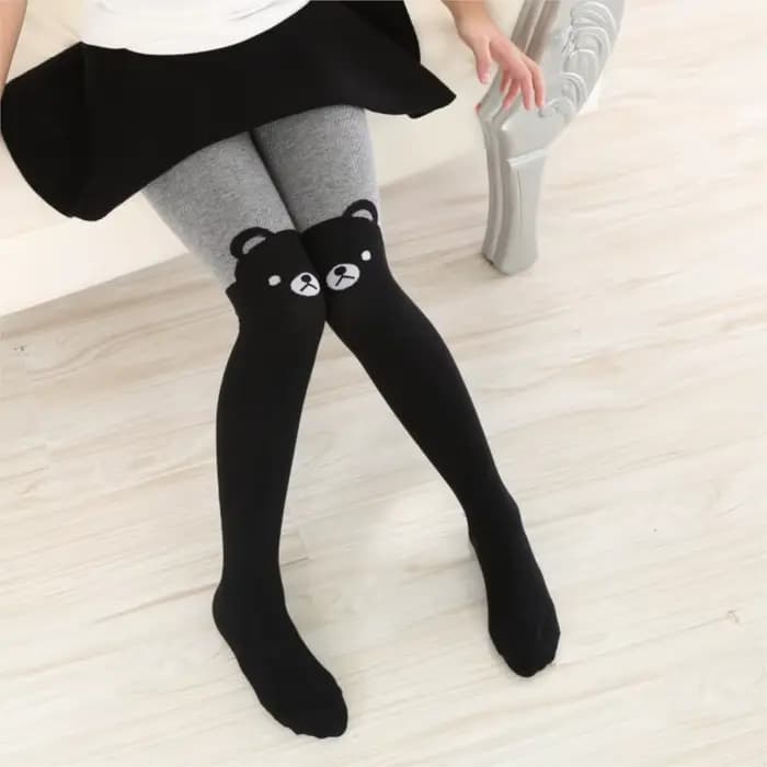 Nouveaux collants de dessin animé pour enfants pour belles filles Patchwork broderie modèles bas printemps collants bébé Kawaii collants