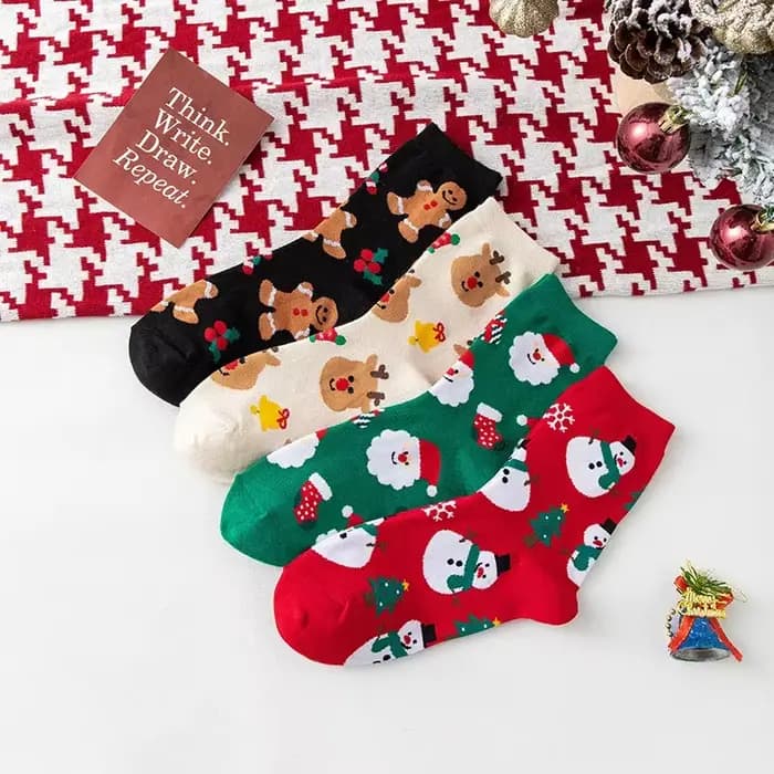 Chaussettes de noël hiver chaud pain d'épice homme