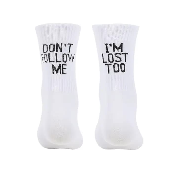 Livraison directe automne hiver hommes drôle Harajuku Humor mot imprimé chaussettes créatif Hip Hop rue Skateboard unisexe équipage heureux chaussette